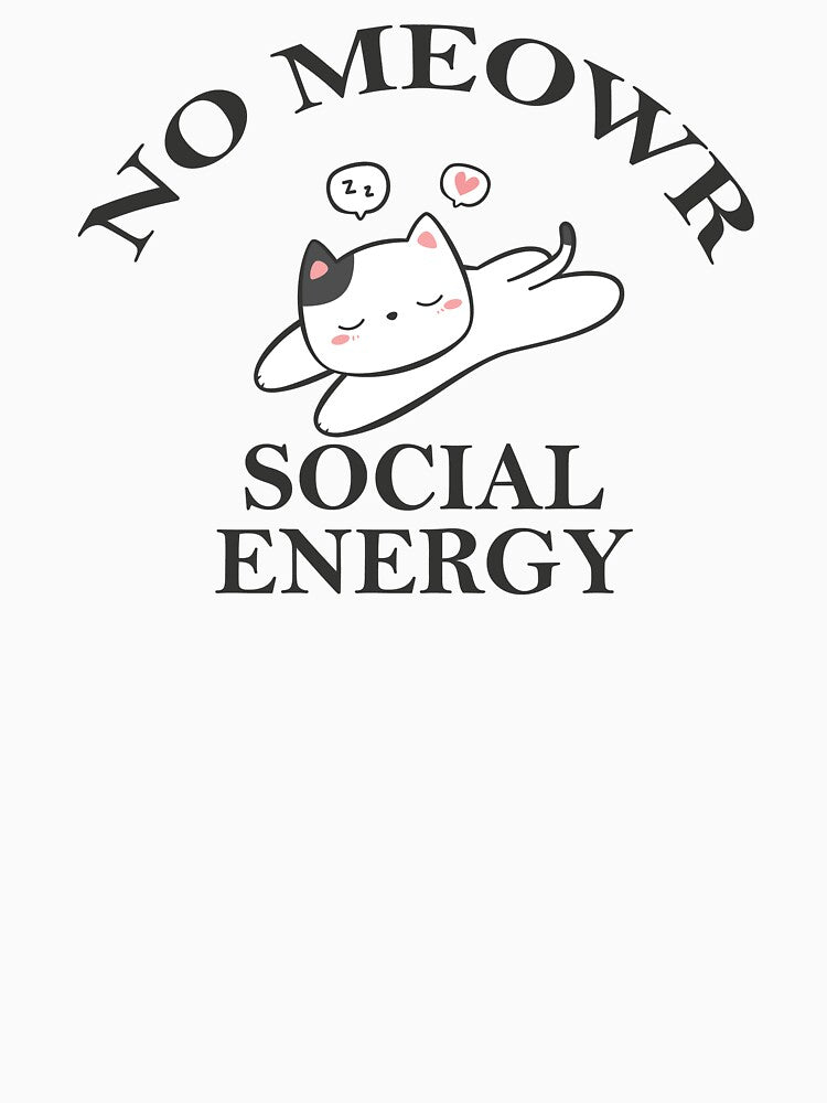 kitty cat no meowr social low energy battery for shy introverts anti social and for tired humans by Karisdesignss