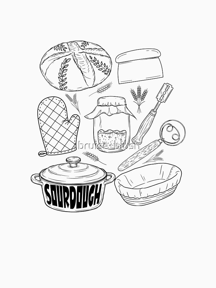 Sourdough Essentials Graphic – Artisan Bread Maker Design (white) by bruise+blush