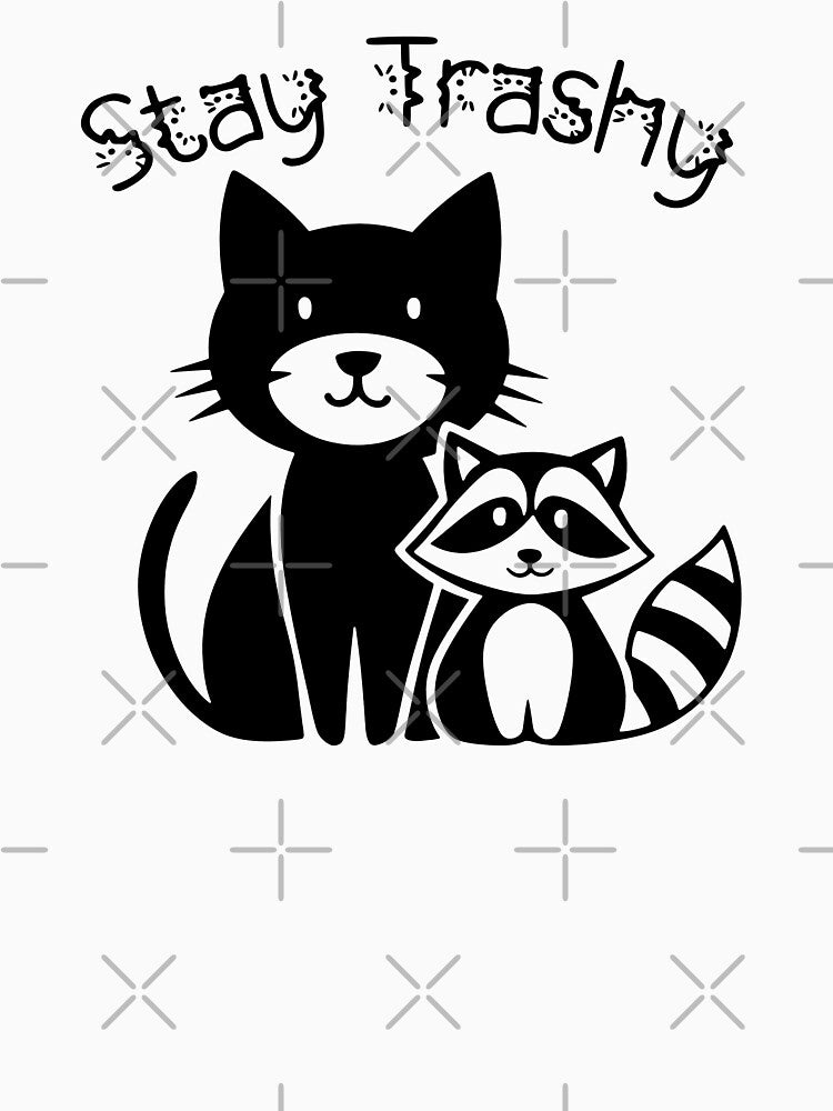 Stay Trashy - Cat And Raccoon by Mahmoud Salah