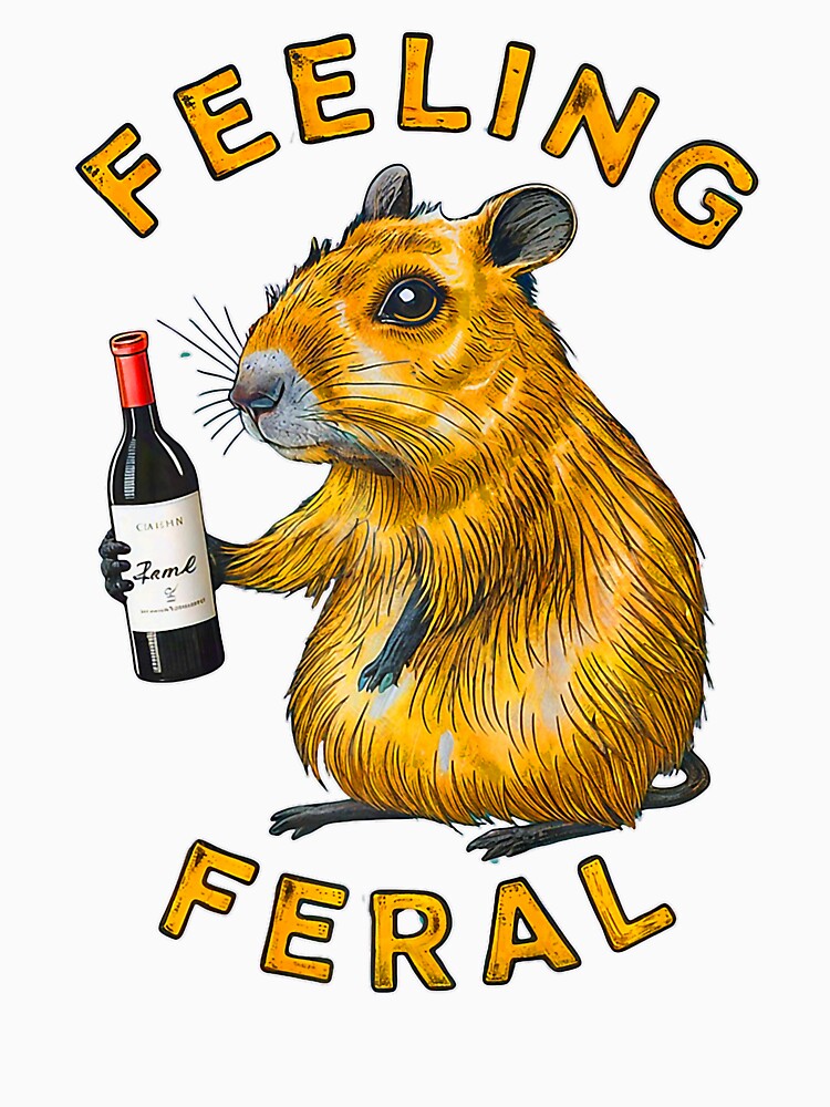 Feeling Feral Funny Retro Drinking Wines by spirorinin