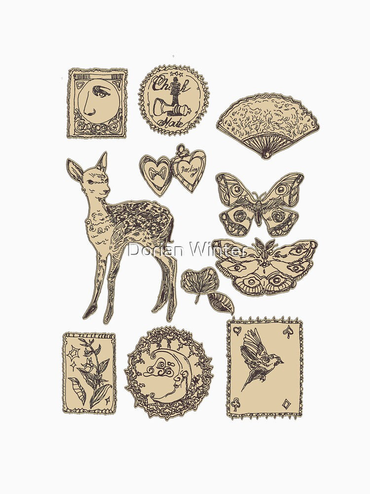 beige fawn sticker collection by Dorian Winter
