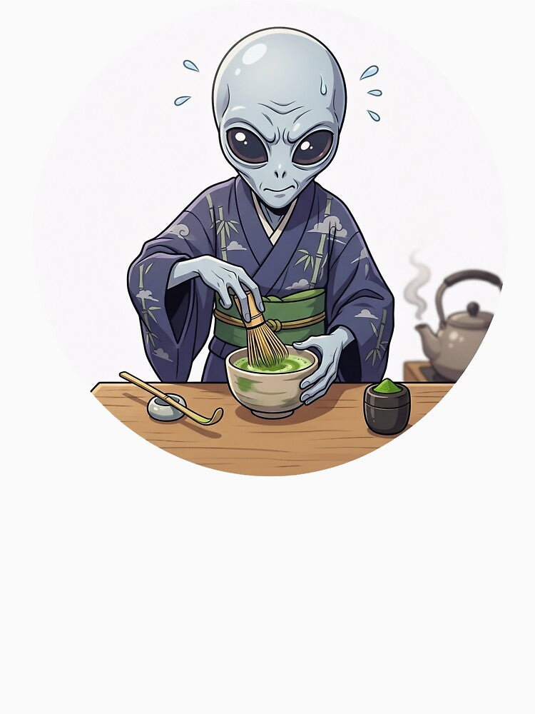 Alien Zen Master Making Japanese Matcha Tea by Sunkhung