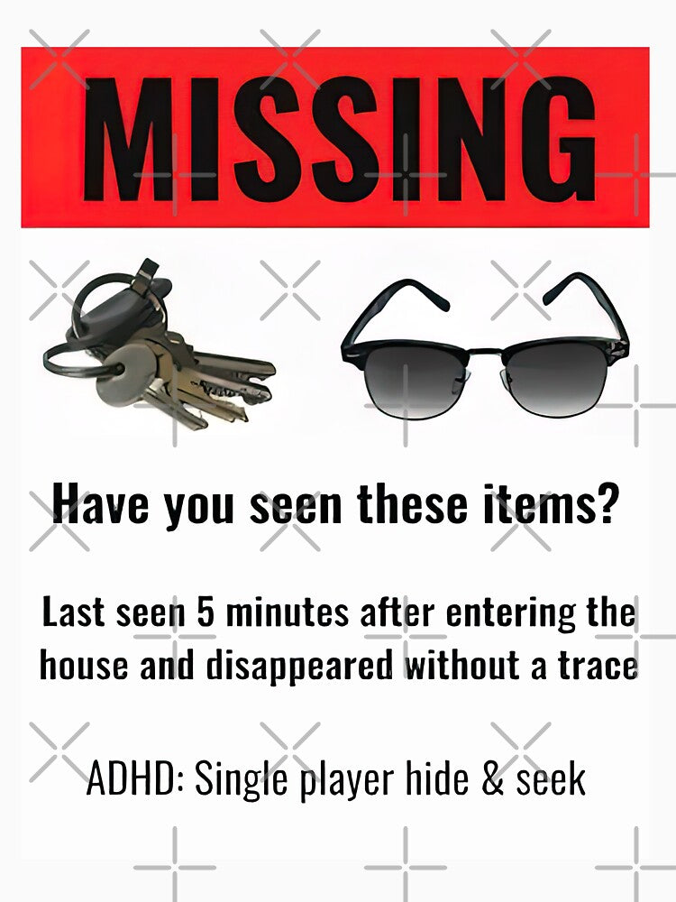 Missing Items Tee Funny ADHD Neurodivergent by loat904