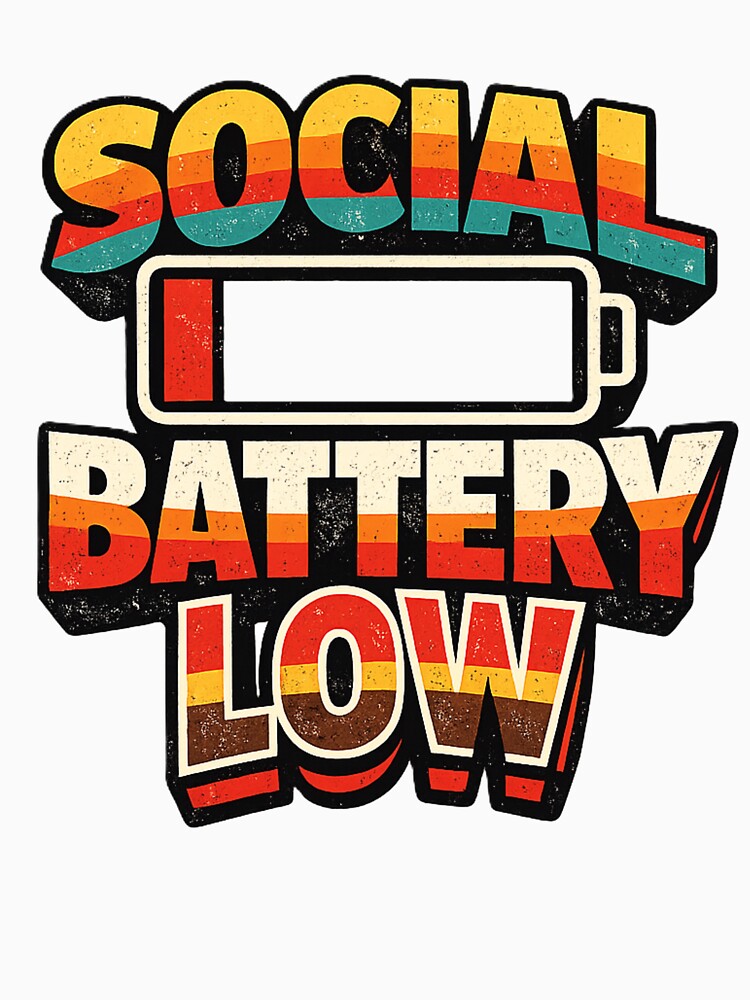 Social Battery Low Funny Introvert Humor Shirt by EventDrop