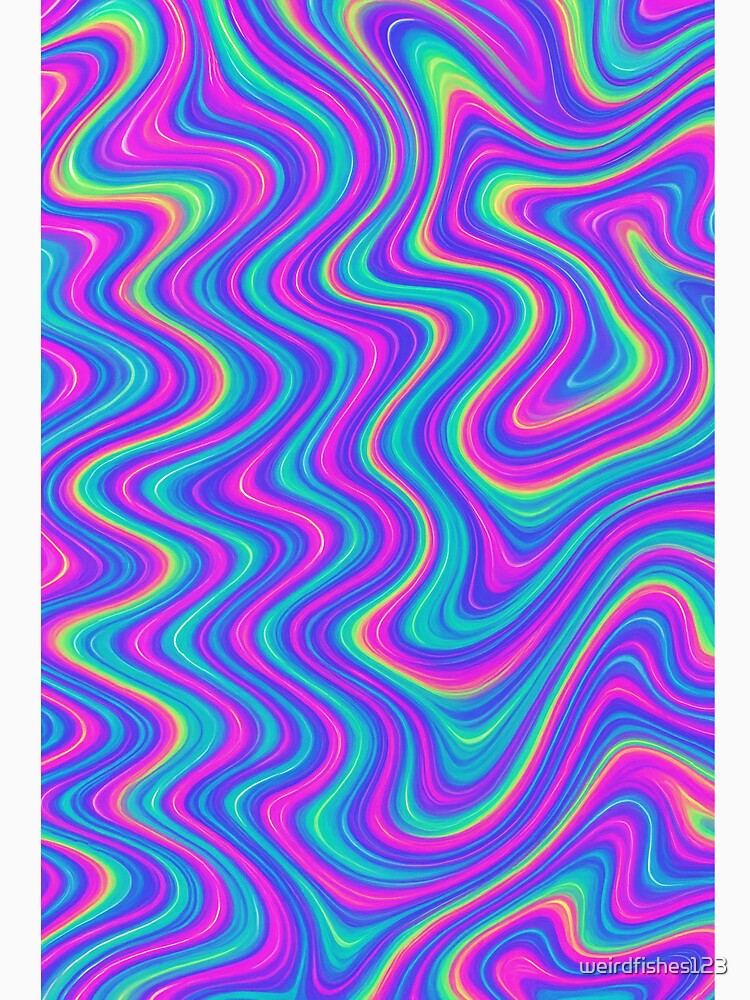 Neon Psychedelic Swirl Pattern in Rainbow Colors by weirdfishes123