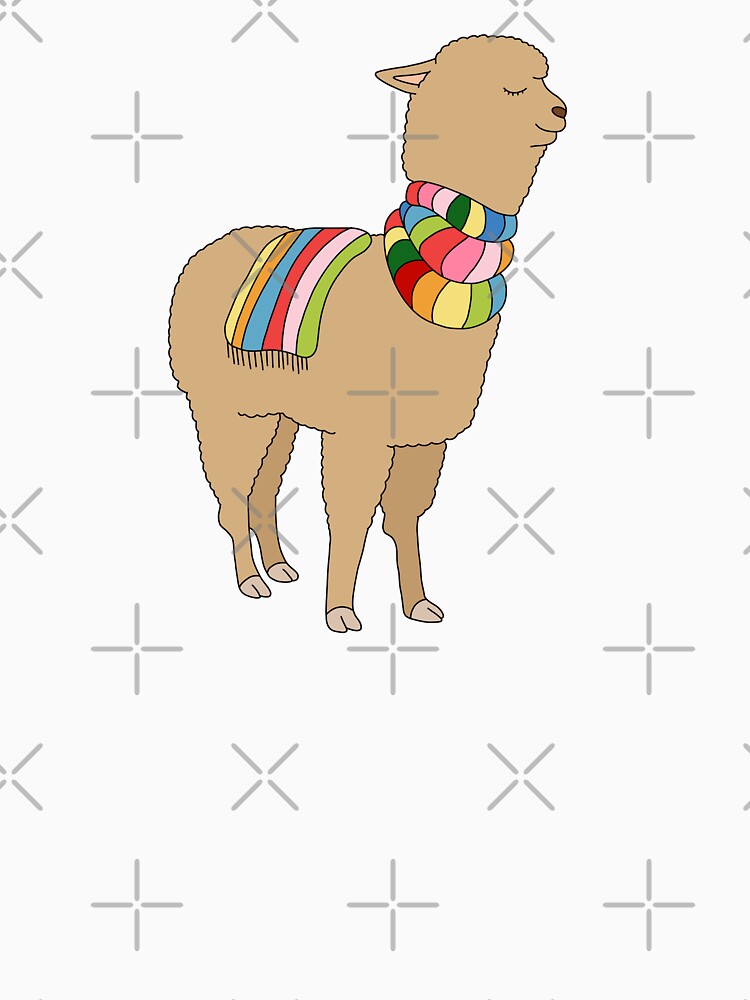 Llama with rainbow scarf by Sasa Elebea by Sabrina Brugmann