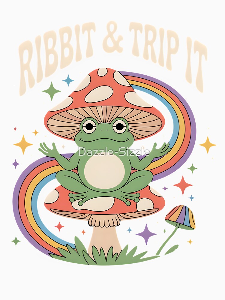 Trippy Mushroom Frog Graphic Tee by Dazzle-Sizzle