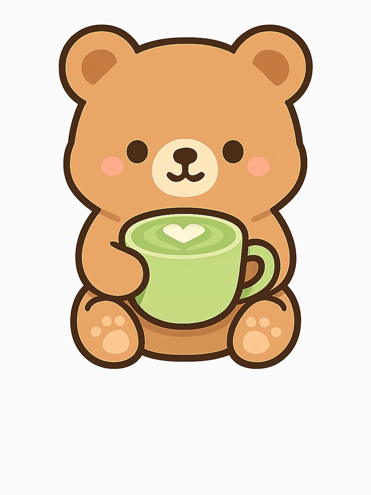 Kawaii Bear with Matcha Latte – Cozy Cuteness by © Zenscape Studio 2025
