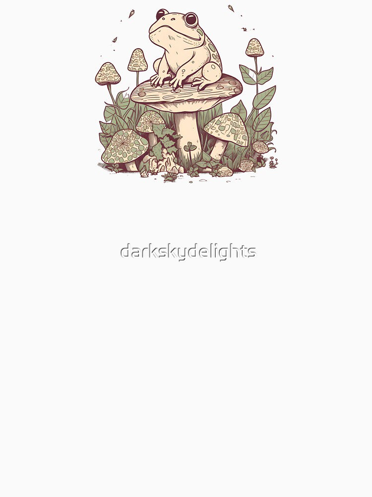 Whimsical Frog on a Toadstool by darkskydelights