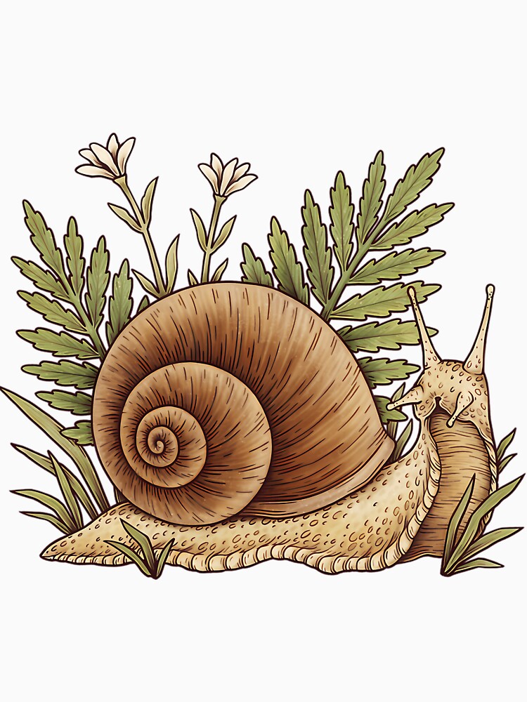 Cute Snail Dark Academia Goblincore Art by qnvpewhwim55
