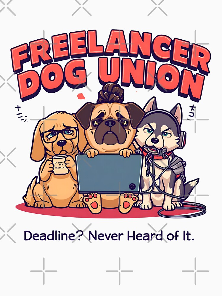 Freelancer Dog Union – Funny Remote Work Dog Cartoon for Overworked Creatives by ZyricZyric