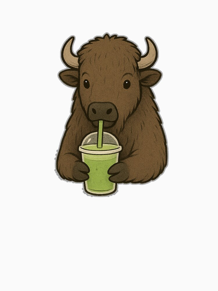 drink matcha with cute Bison by Ach&Koor