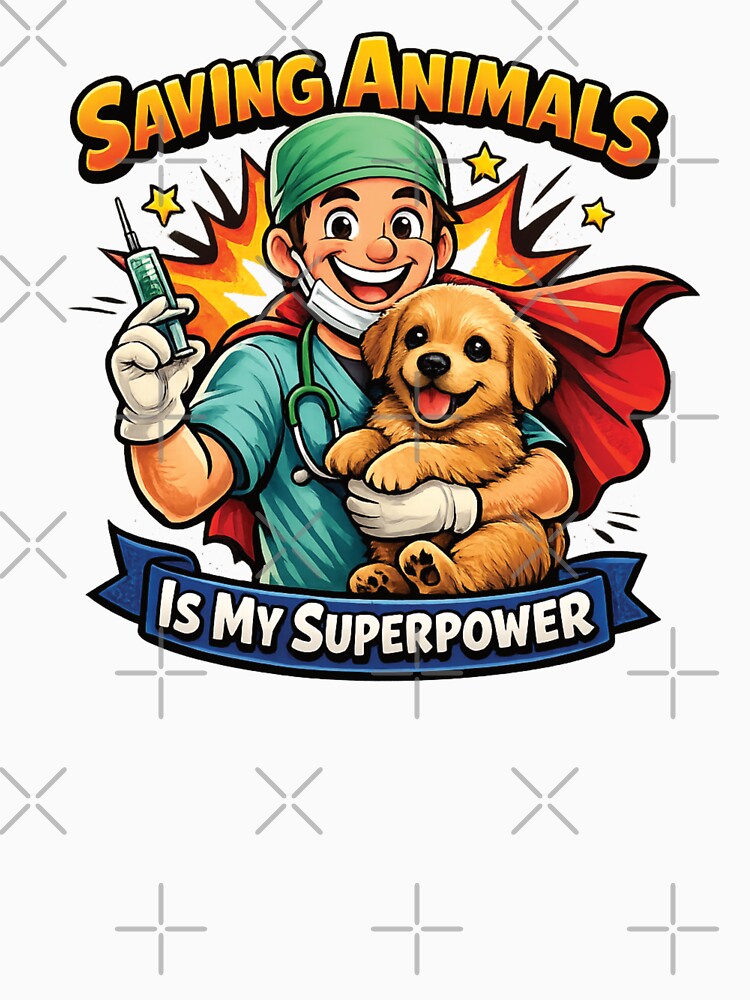 Saving Animals Is My Superpower – Funny Veterinarian Vet Tech Animal Rescue Design by 486DesignCo
