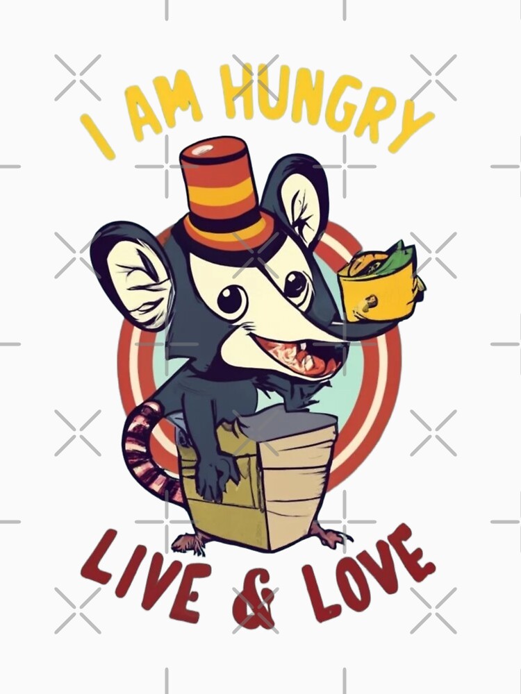 Opossum I am hungry LIVE LOVE by ArtFeverShop