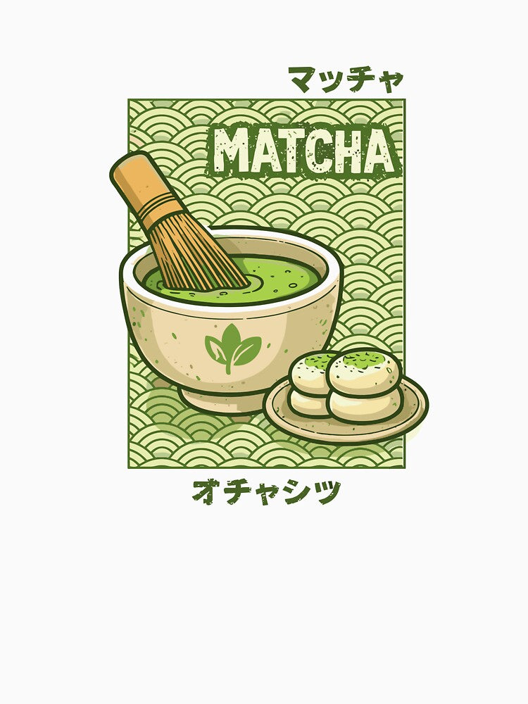 Vintage Matcha Ritual Illustration by Matinez Pink