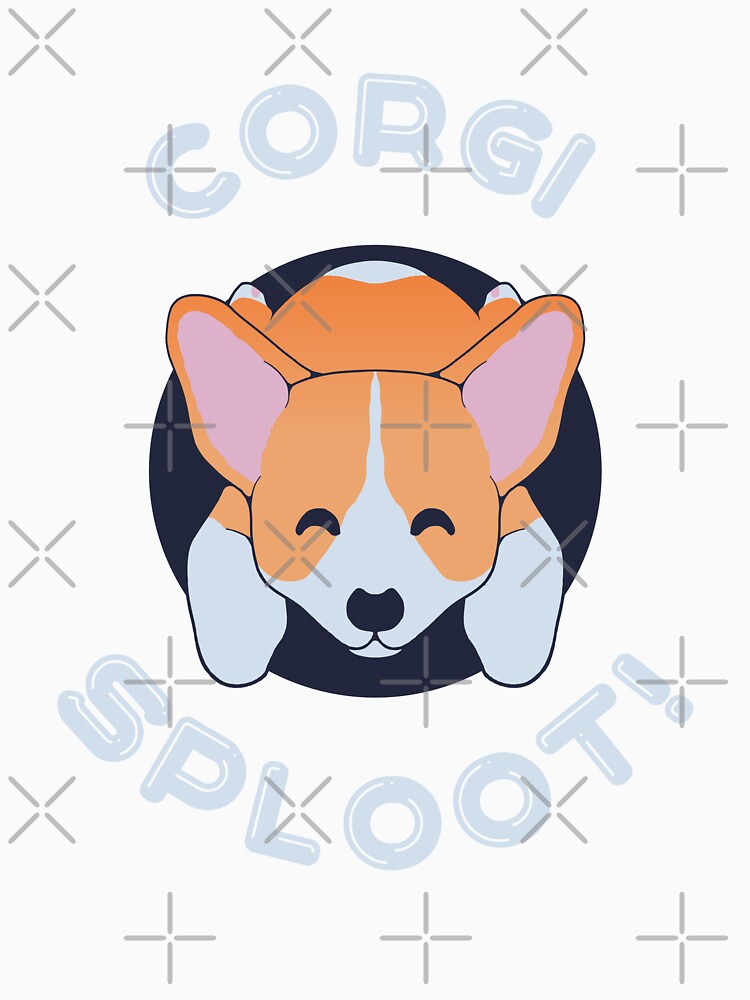 Corgi Sploot On Purple Background - Cute Funny Gift for Dog Owners by kritwanblue