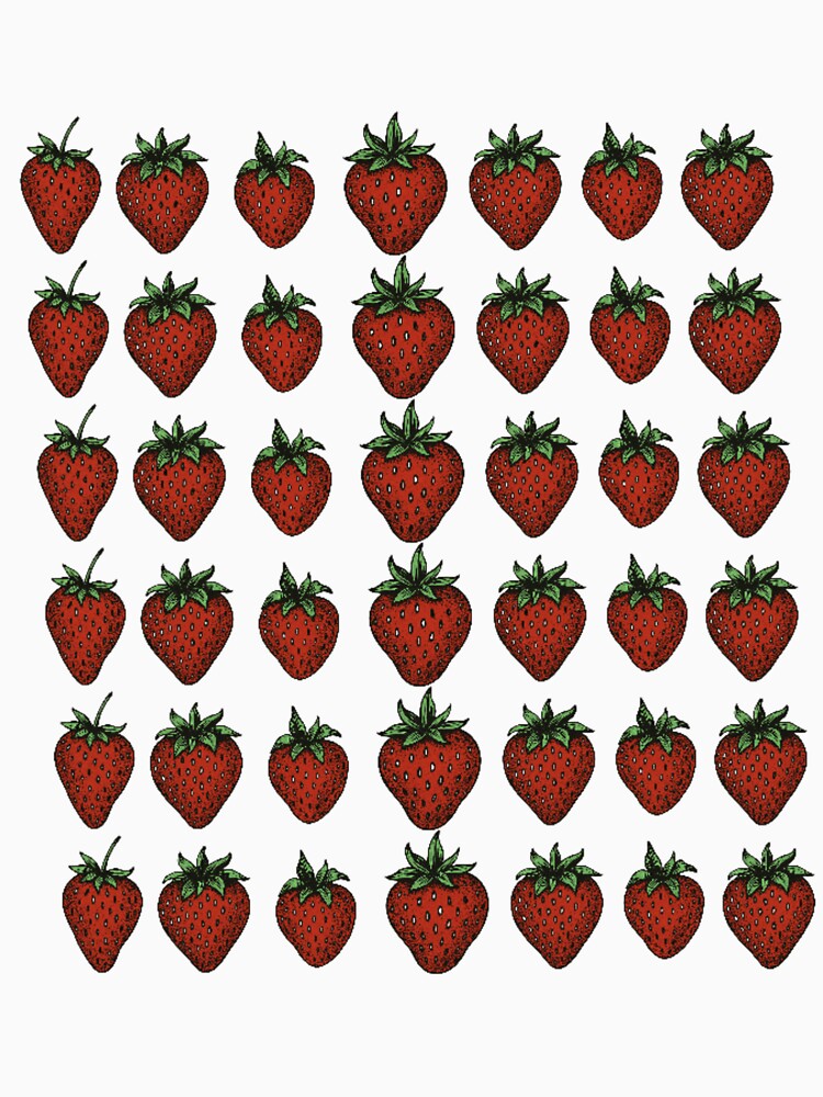 Vintage Strawberry Pattern – Hand-Drawn Retro Fruit Illustration by JERUK POPSICLE