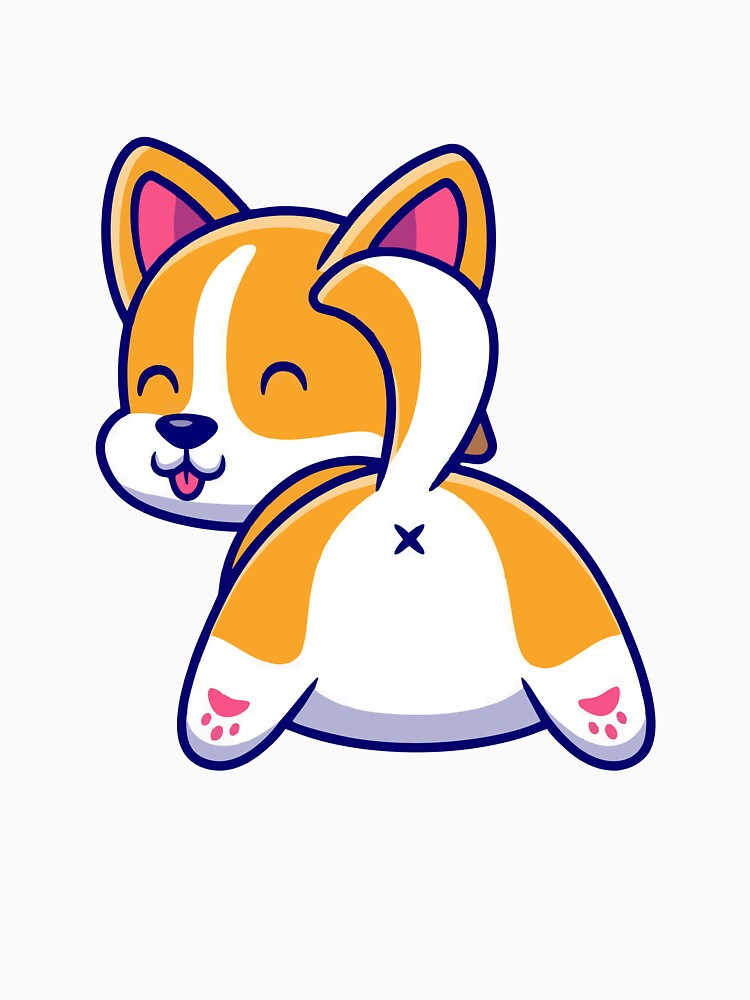 Cute Corgi Butt Sploot Kawaii Dog Illustration by sdbienv
