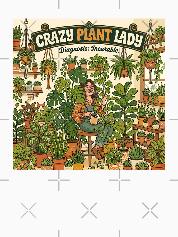 Crazy Plant Lady Shirt – Houseplant Jungle Diagnosis Incurable Funny Tee by DmaarGroup