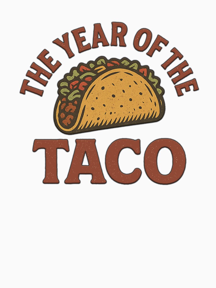 The Year of the Taco Funny Vintage Fiesta Retro Mexican Food by tronictees
