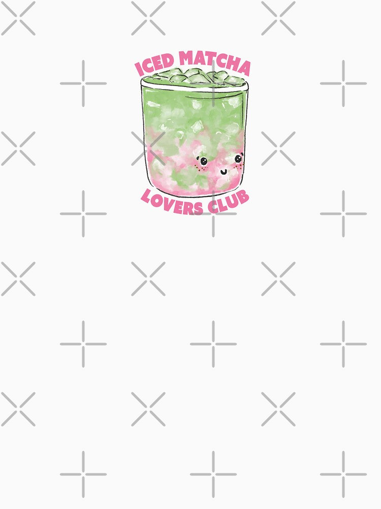 Iced Matcha Lovers Club – Kawaii Strawberry Matcha Tea Illustration by KayleighStudio