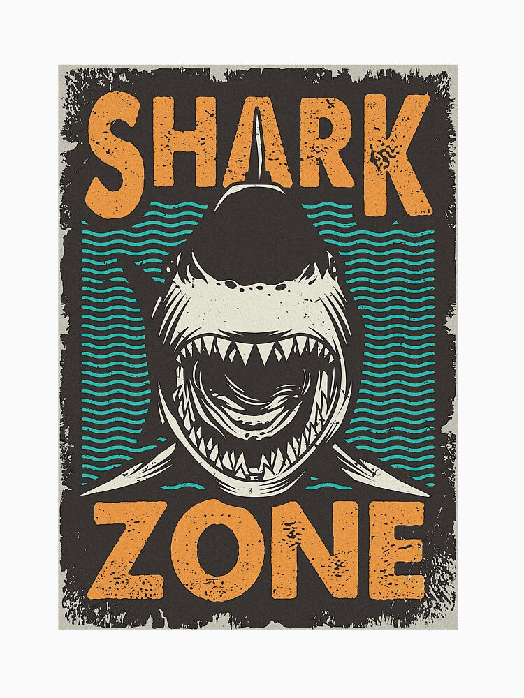 Shark Zone Vintage Poster by andreadelriv