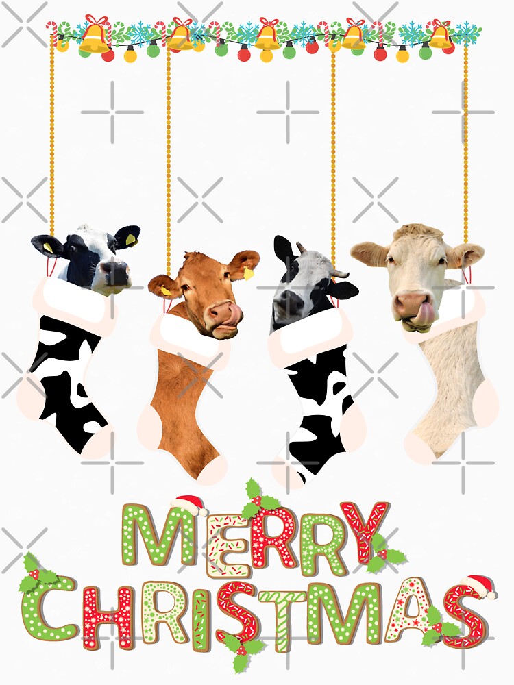 Christmas Cow in Socks by reginaturner