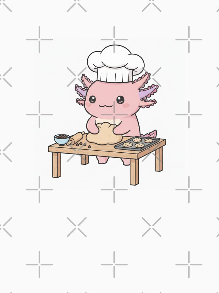 Cookies Axolotl cute kawaii pink funny adorable doodle birthday christmas by CheeseBlueprint