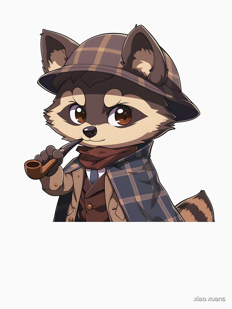 Cartoon  Sherlock Holmes Raccoon by xiao xuans