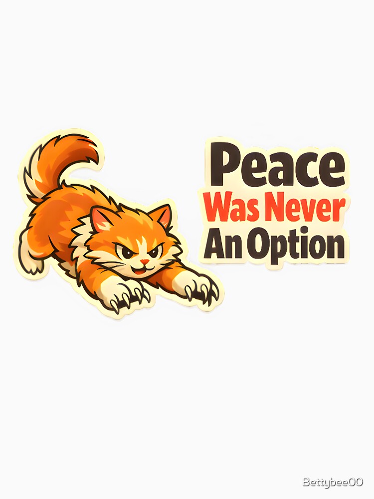 Peace Was Never An Option – Angry Cat Vet Clinic Humor Design by Bettybee00