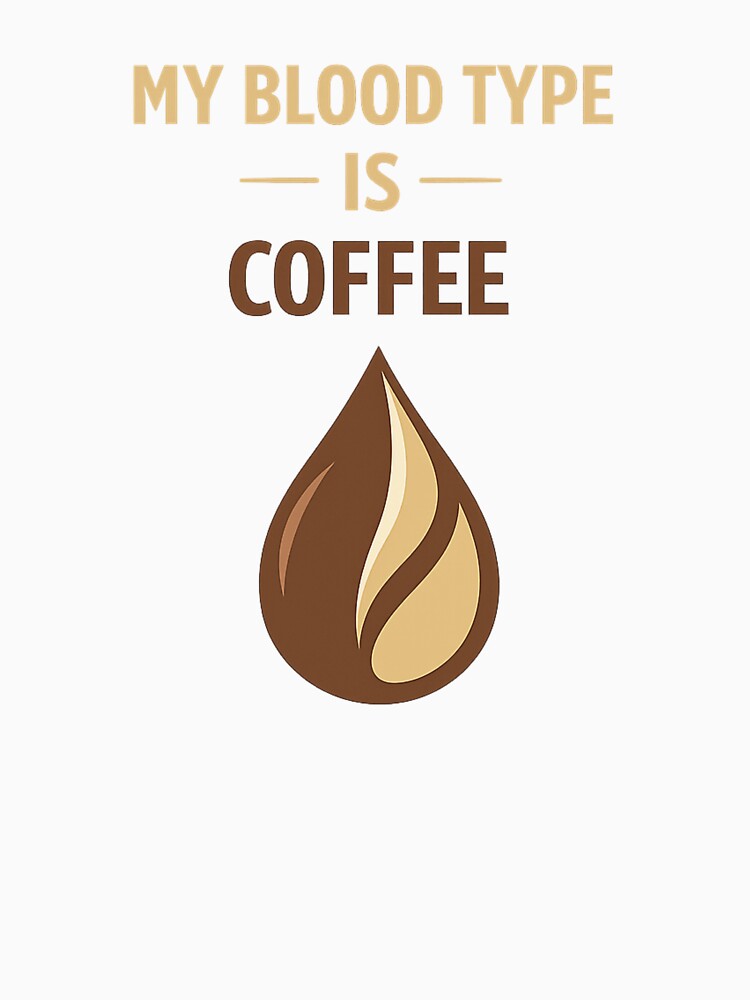 My Blood Type Is Coffee – Funny Coffee Lover Design by FrameFlow