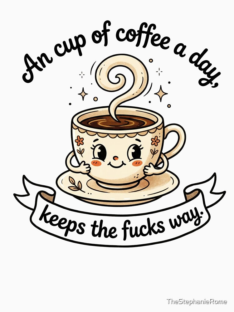 An Cup of Coffee a Day Keeps the Fucks Away Funny Coffee Quote – Cute Retro Coffee Graphic by TheStephanieRome