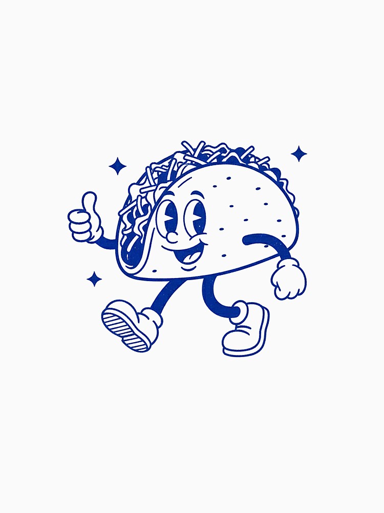 Walking Taco Vintage Cartoon Character Retro Mexican Food Mascot by HoopeStylee