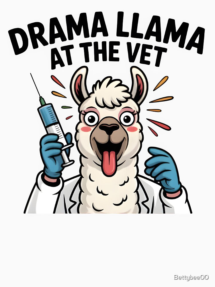 Drama Llama at the Vet – Funny Veterinary Humor by Bettybee00