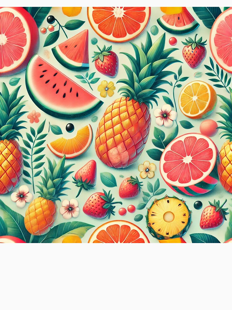 Strawberry Pattern Silk Screen Style – Retro Fruit Print, Summer Aesthetic, Cottagecore Fabric Design by TEEJAMBOREE