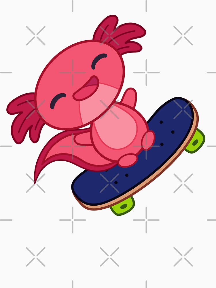 Neon pink axolotl skater by SoapSuds7