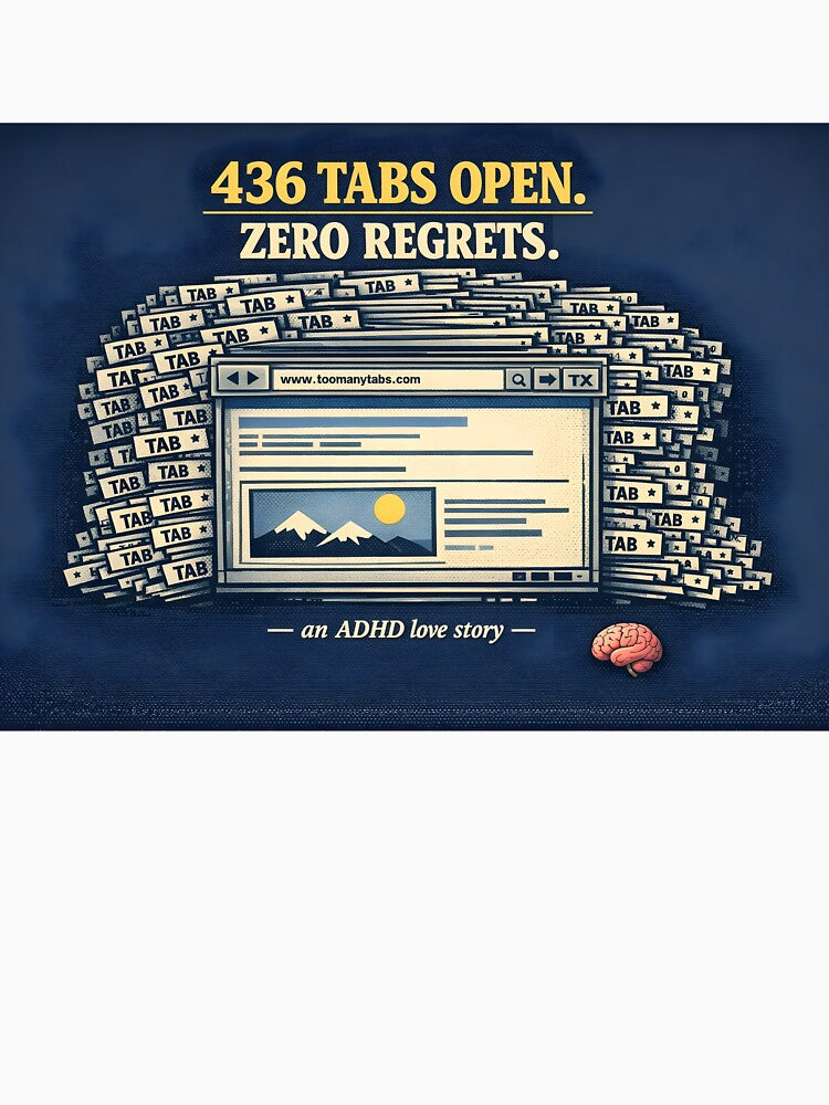 436 Tabs Open Zero Regrets – Funny ADHD T-Shirt by CHAOS_CLUB