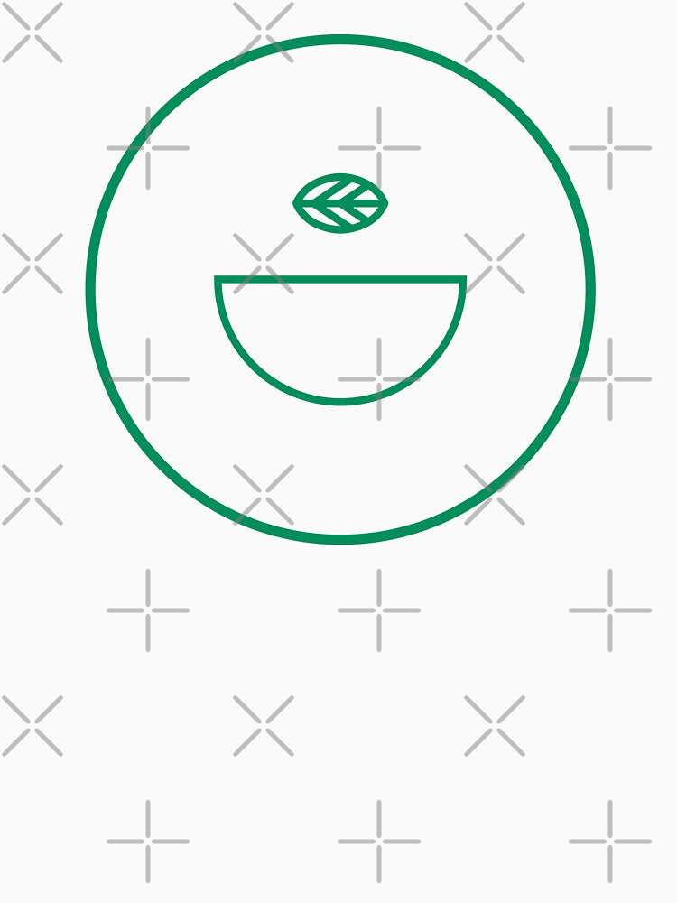 Minimalist Green Tea Cup Outline Circle by LekkieStudioArt