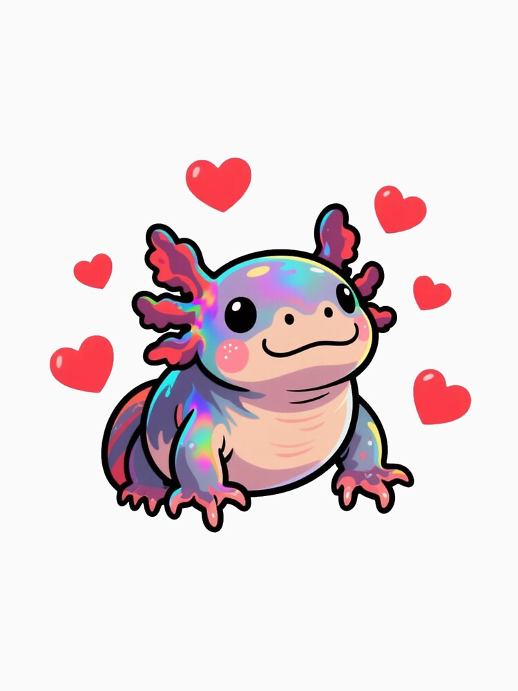 Kawaii Axolotl – Love Edition by KingCuppaDigitalArt