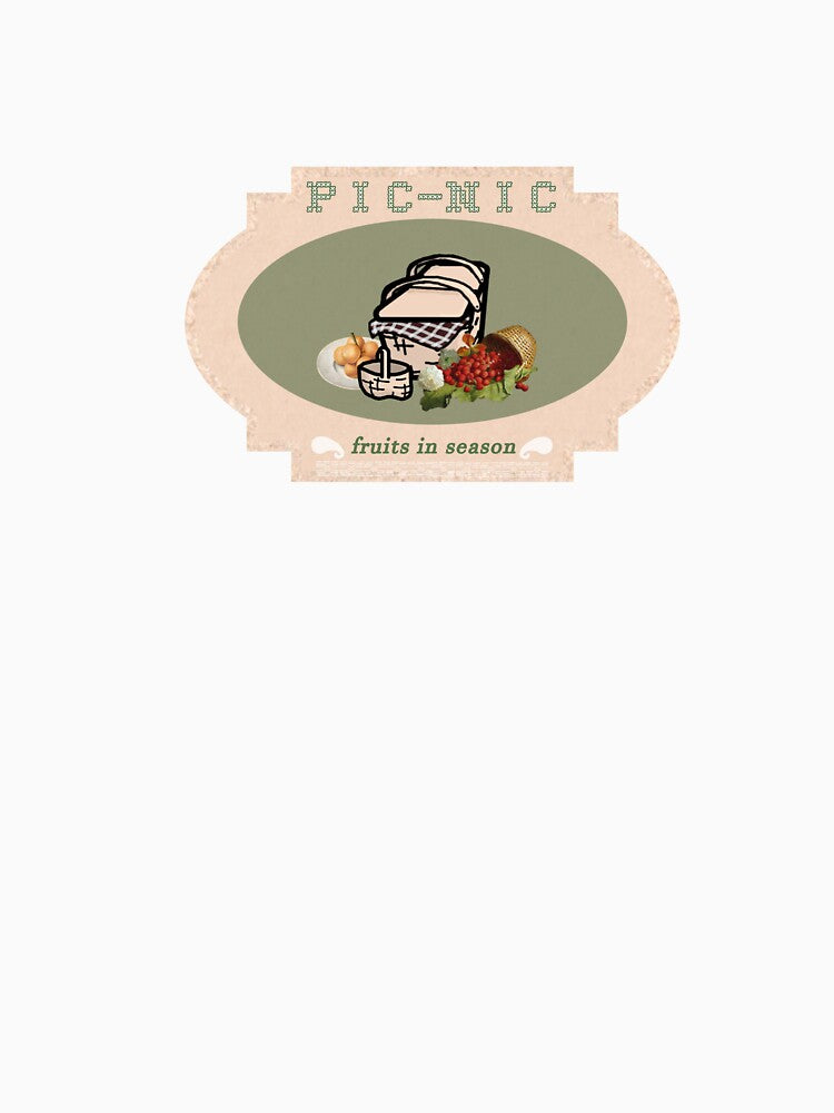 Midcentury Collage Fruit Sticker - Shirley Jackson Academia Label - Picnic Fruits in Season by LochNestFarm