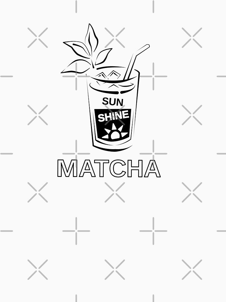 Matcha Sunshine Hoodie | Minimalist Iced Matcha Latte Aesthetic Design by unique art and design