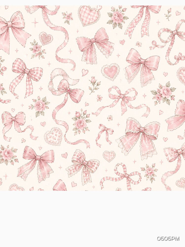 Pink Ribbon Bows and Roses Aesthetic by 0606PM