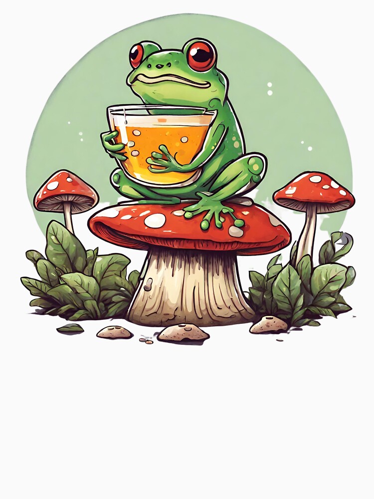 Frog on a Mushroom by cozyvintage