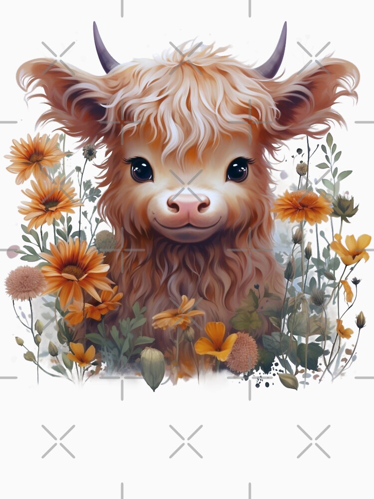 CUTE BABY HIGHLAND COW, Midjourney AI Artwork by davidjulie