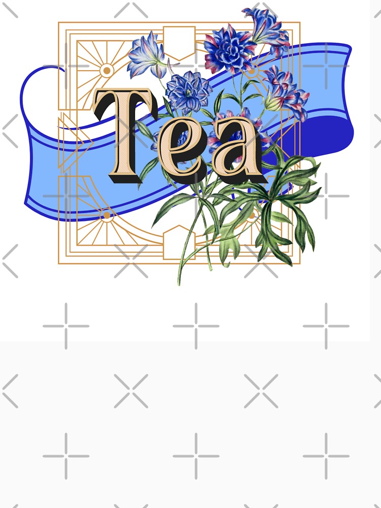 Tea Time with Vintage Blue Flowers by ZinZoe