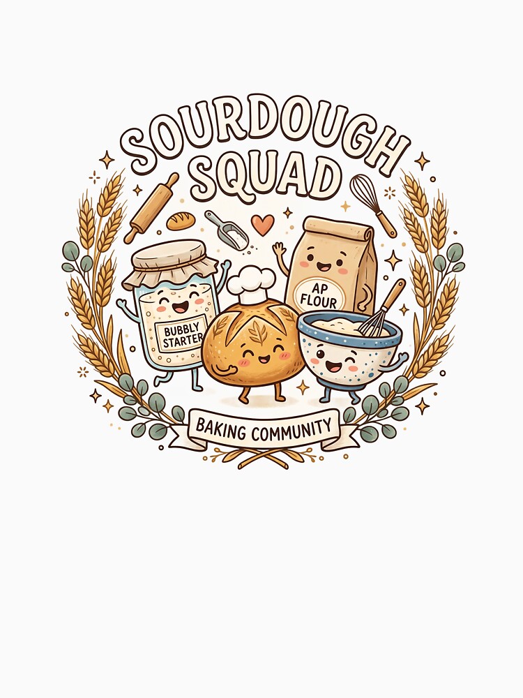 Sourdough Squad Mug | Funny Sourdough Baking Gift | Bread Baker Coffee Cup | Artisan Bread Lover Design by Softbear Atelier