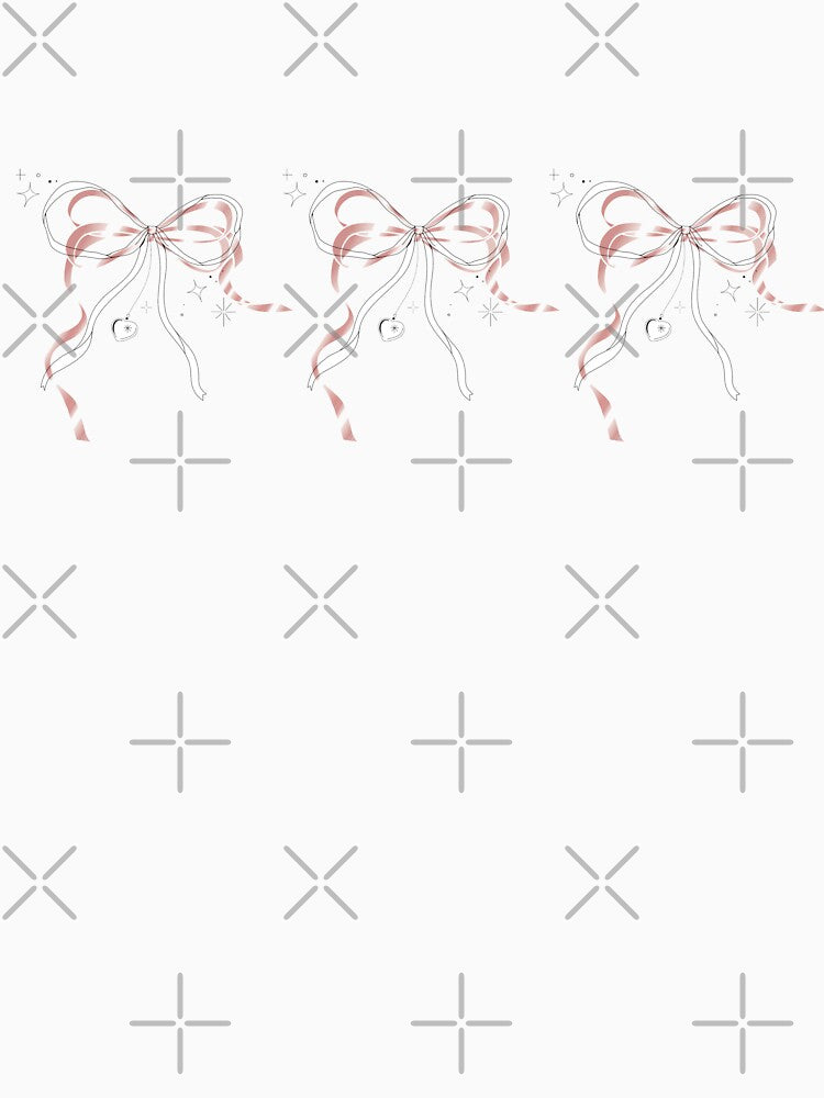 Kawaii Pink Ribbon Bows with Heart Charms – Y2K Aesthetic Design by lunacustomsph