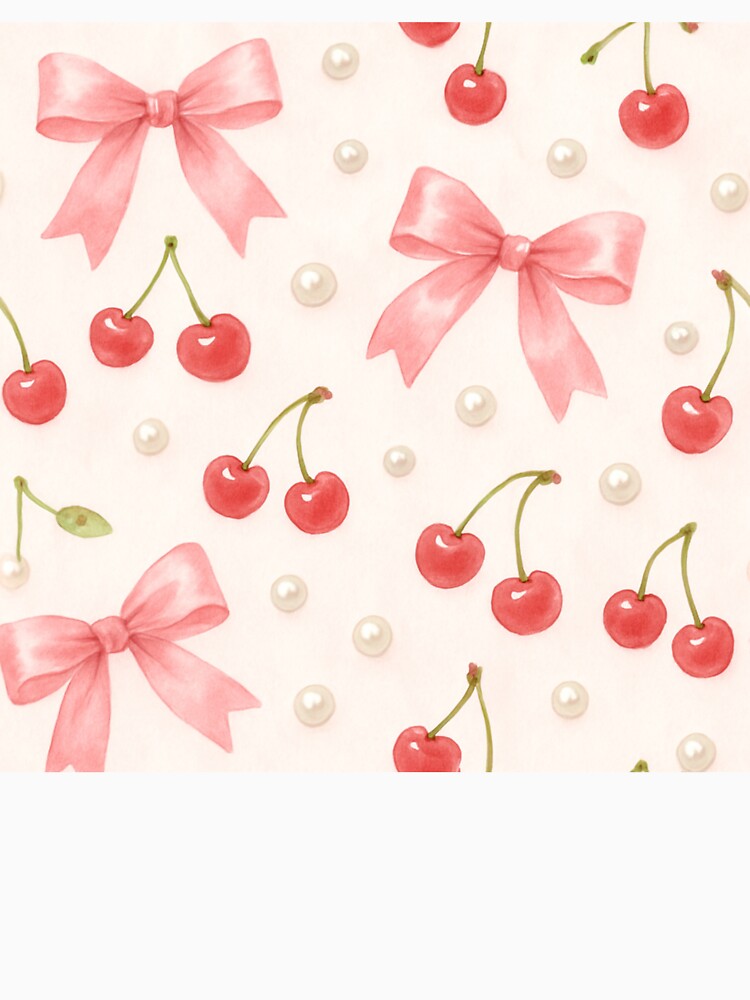 Pink Bows And Pearls Coquette Aesthetic Pattern by DreamLeafCo
