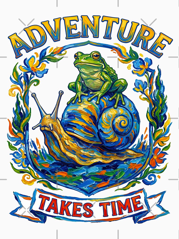 Adventure Takes Time Frog Riding Snail by TeeARTHY