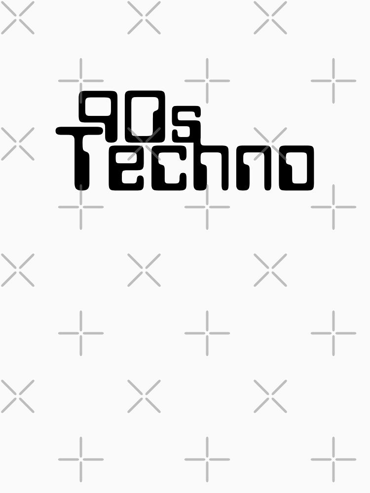90s Techno Electronic Underground Music (Black) by MusicMerchLab